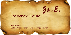Zsivanov Erika névjegykártya