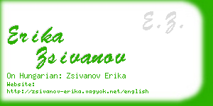 erika zsivanov business card